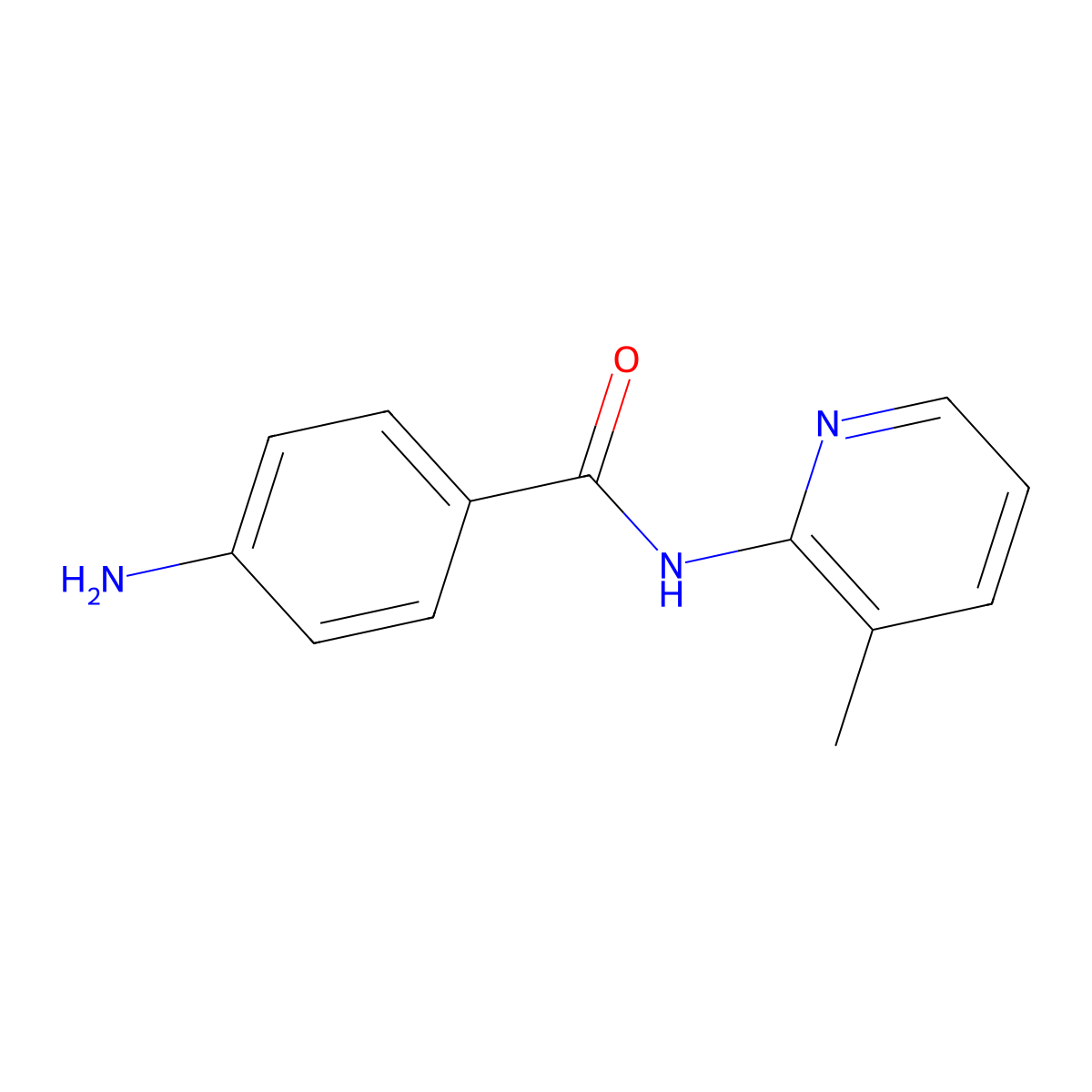 Benzamide, p-amino-N-(3-methyl-2-pyridyl)- molecular structure, CAS 17710-06-4