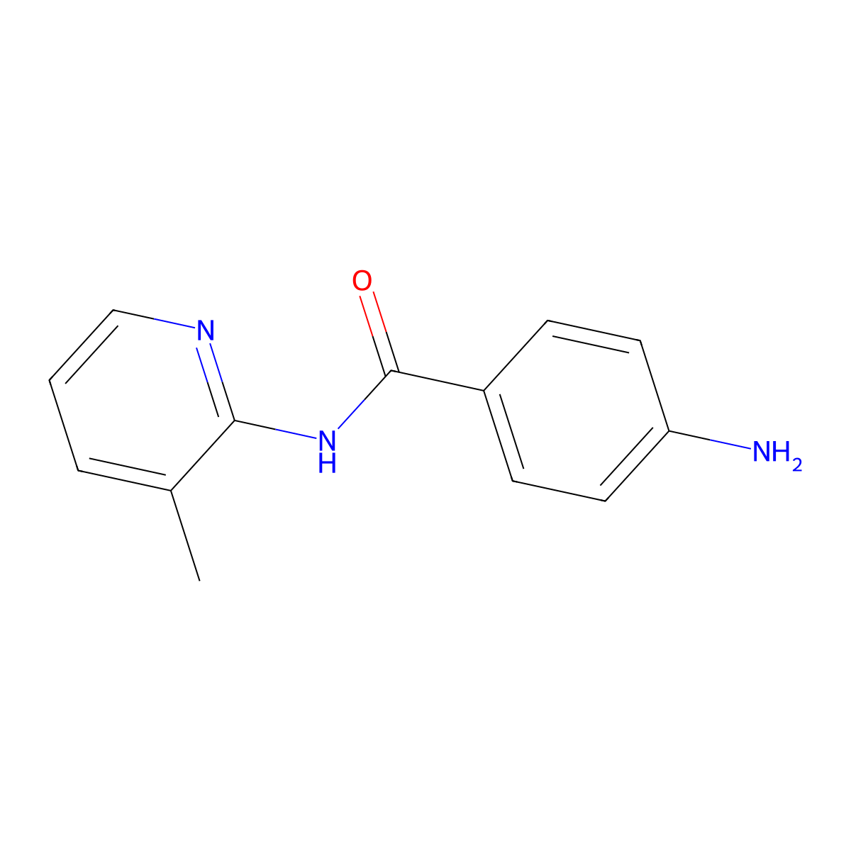 Benzamide, p-amino-N-(3-methyl-2-pyridyl)- molecular structure, CAS 17710-06-4