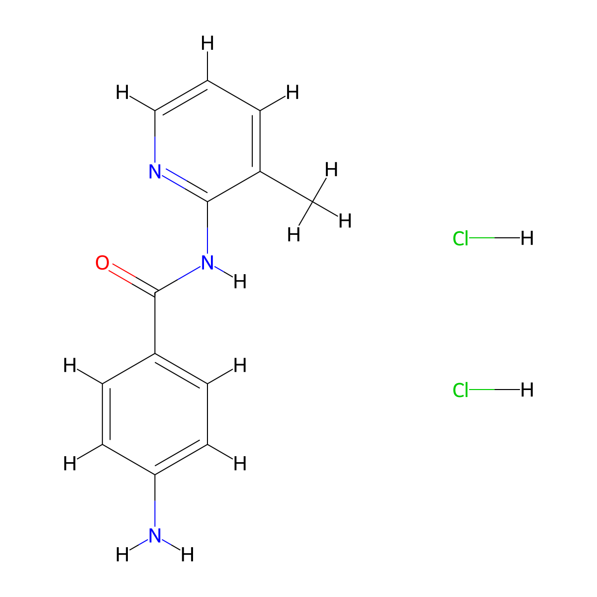 Benzamide, p-amino-N-(3-methyl-2-pyridyl)-, dihydrochloride molecular structure, CAS 17710-07-5