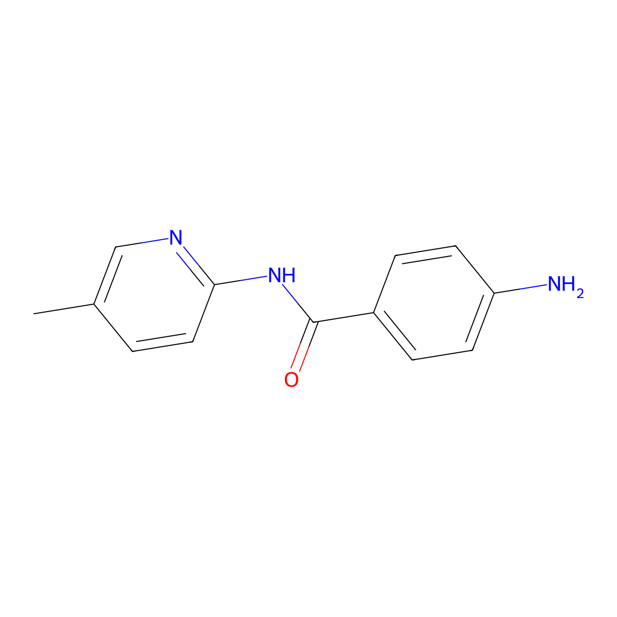 Benzamide, p-amino-N-(5-methyl-2-pyridyl)- molecular structure, CAS 17710-08-6