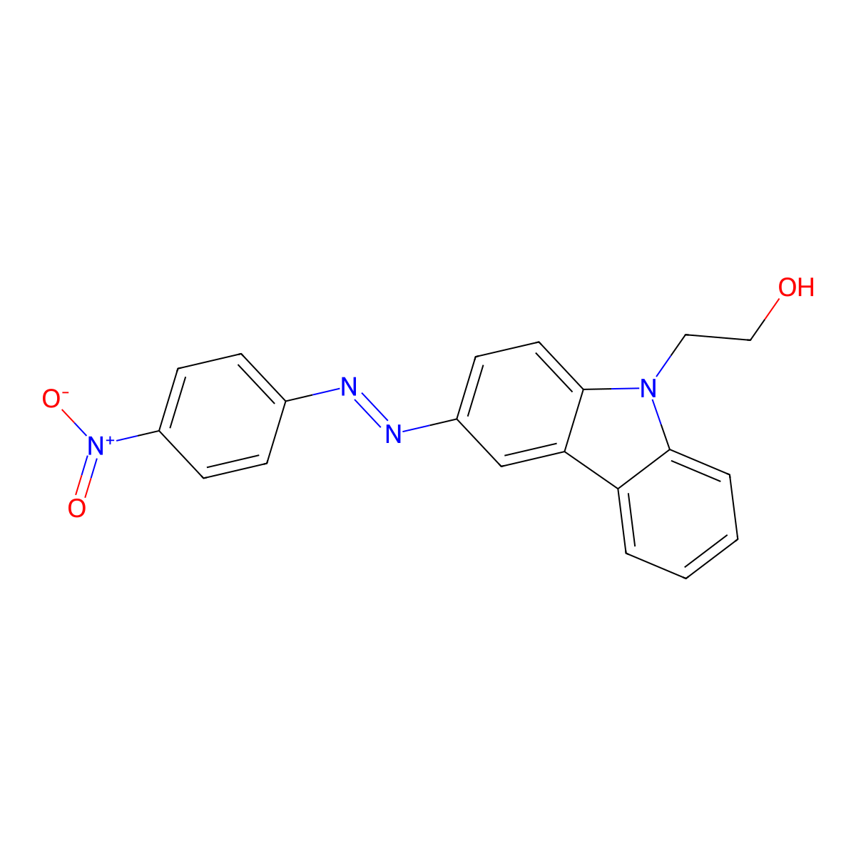 3-((4-Nitrophenyl)azo)-9H-carbazole-9-ethanol molecular structure, CAS 177100-04-8