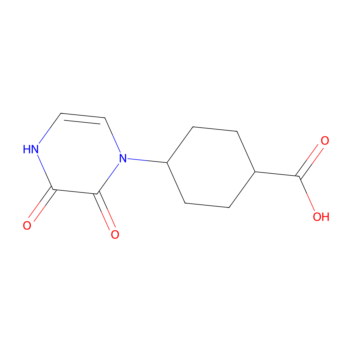 4-(2,3-Dioxo-1,2,3,4-tetrahydropyrazin-1-yl)cyclohexane-1-carboxylic acid molecular structure, CAS 1771006-81-5