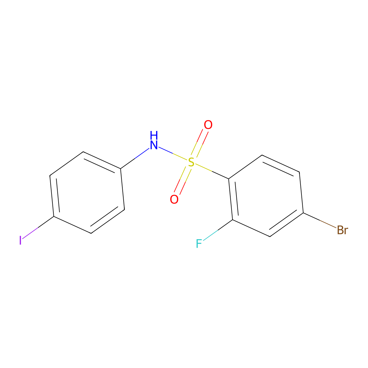 4-bromo-2-fluoro-N-(4-iodophenyl)-benzenesulfonamide molecular structure, CAS 1771023-28-9
