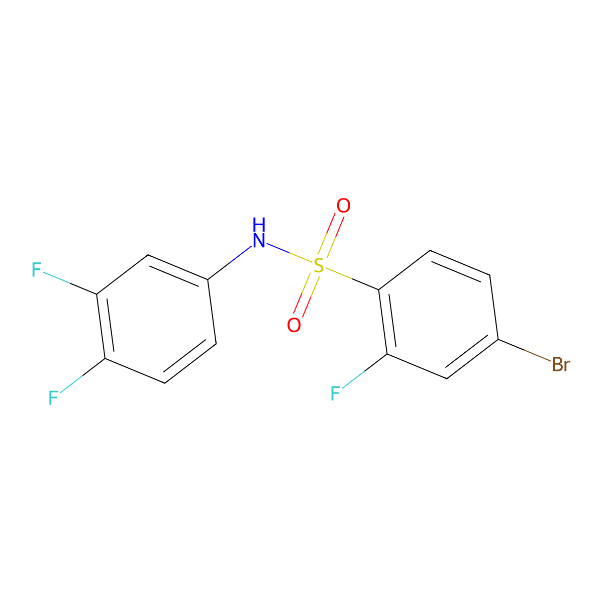 4-Bromo-N-(3,4-difluorophenyl)-2-fluorobenzenesulfonamide molecular structure, CAS 1771023-75-6