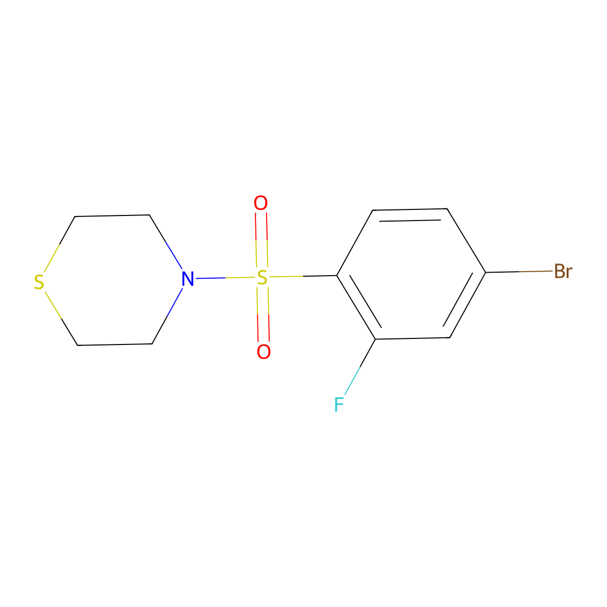 4-(4-Bromo-2-fluorophenylsulfonyl)thiomorpholine molecular structure, CAS 1771023-89-2