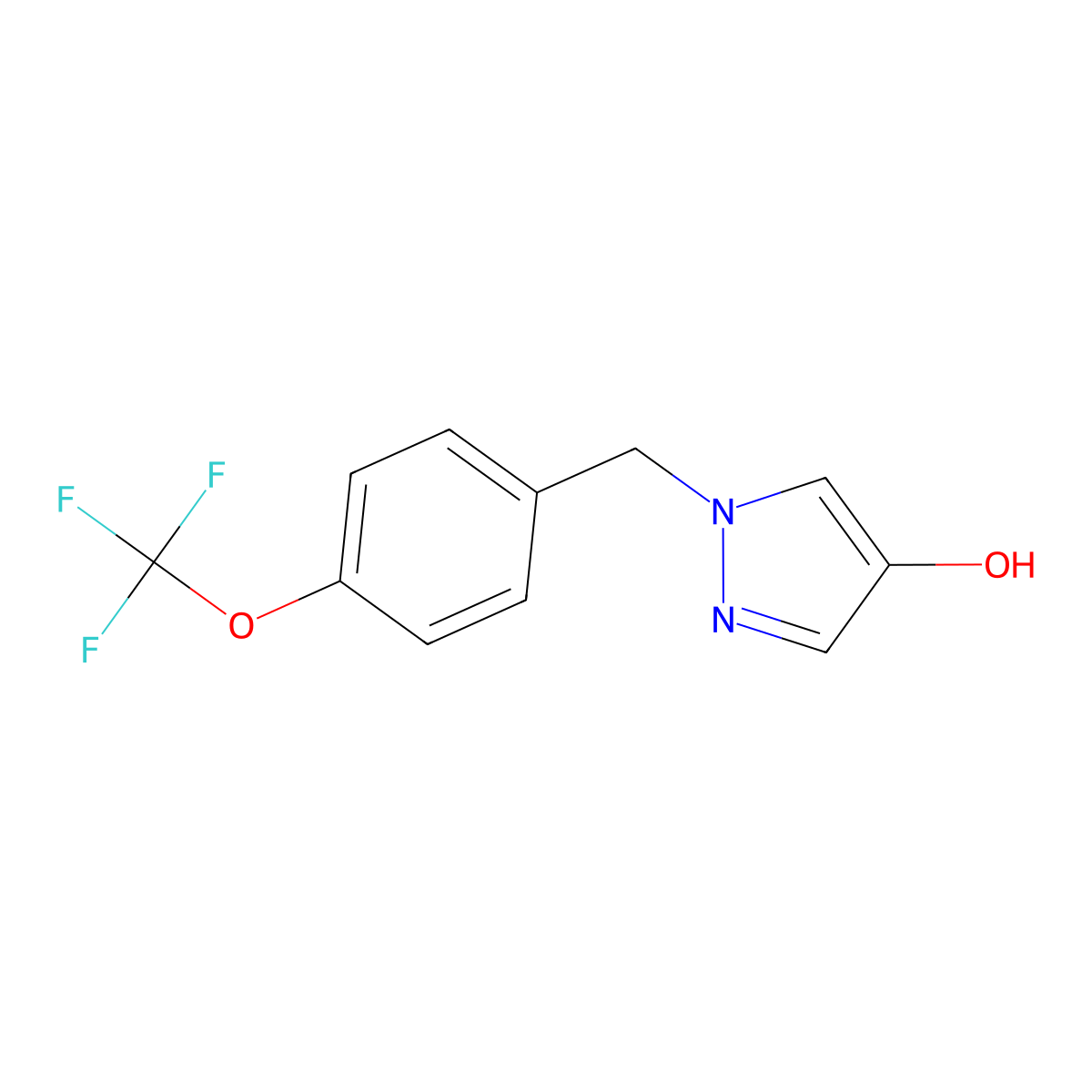 1-(4-Trifluoromethoxy-benzyl)-1H-pyrazol-4-ol molecular structure, CAS 1771123-38-6