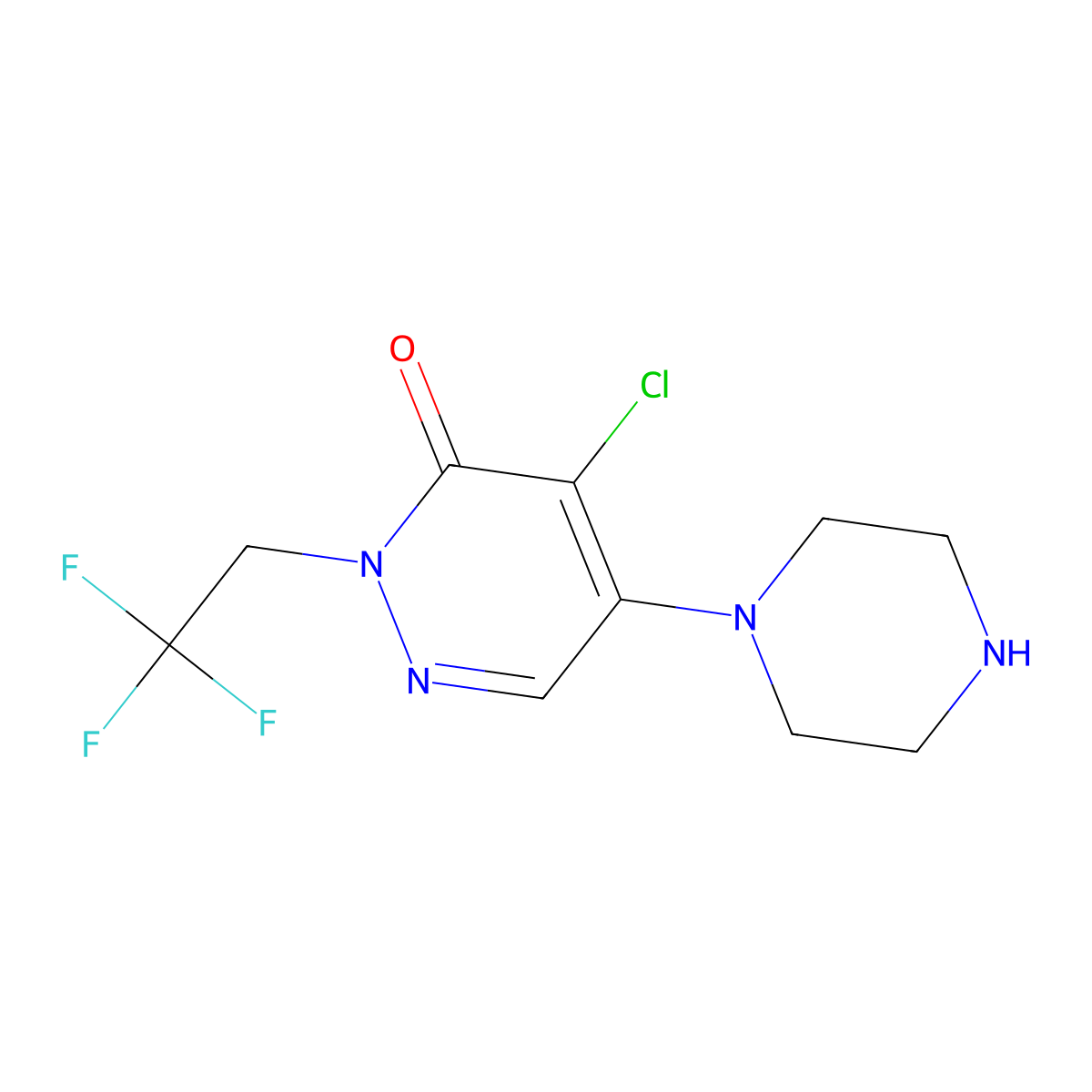4-Chloro-5-piperazin-1-yl-2-(2,2,2-trifluoroethyl)pyridazin-3-one molecular structure, CAS 1771138-94-3