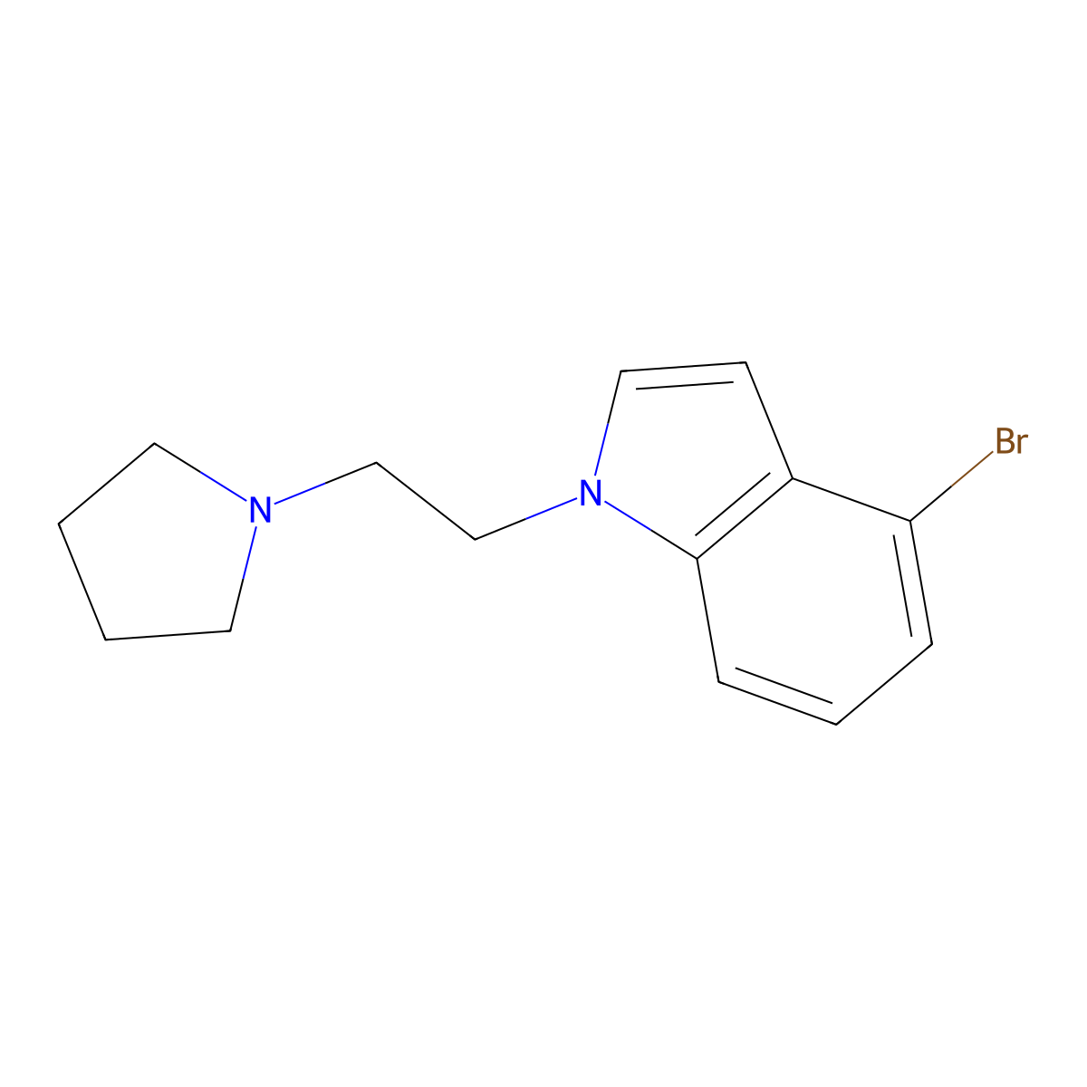 4-bromo-1-[2-(pyrrolidin-1-yl)ethyl]-1H-indole molecular structure, CAS 1771165-81-1