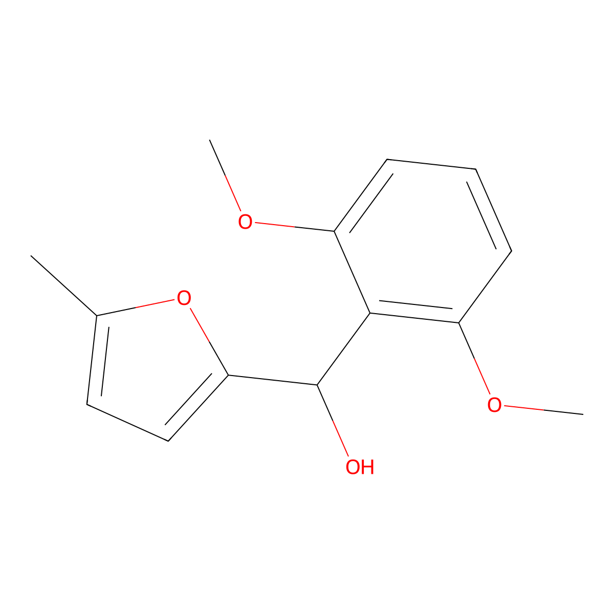 (2,6-Dimethoxyphenyl)(5-methylfuran-2-yl)methanol molecular structure, CAS 1771378-34-7