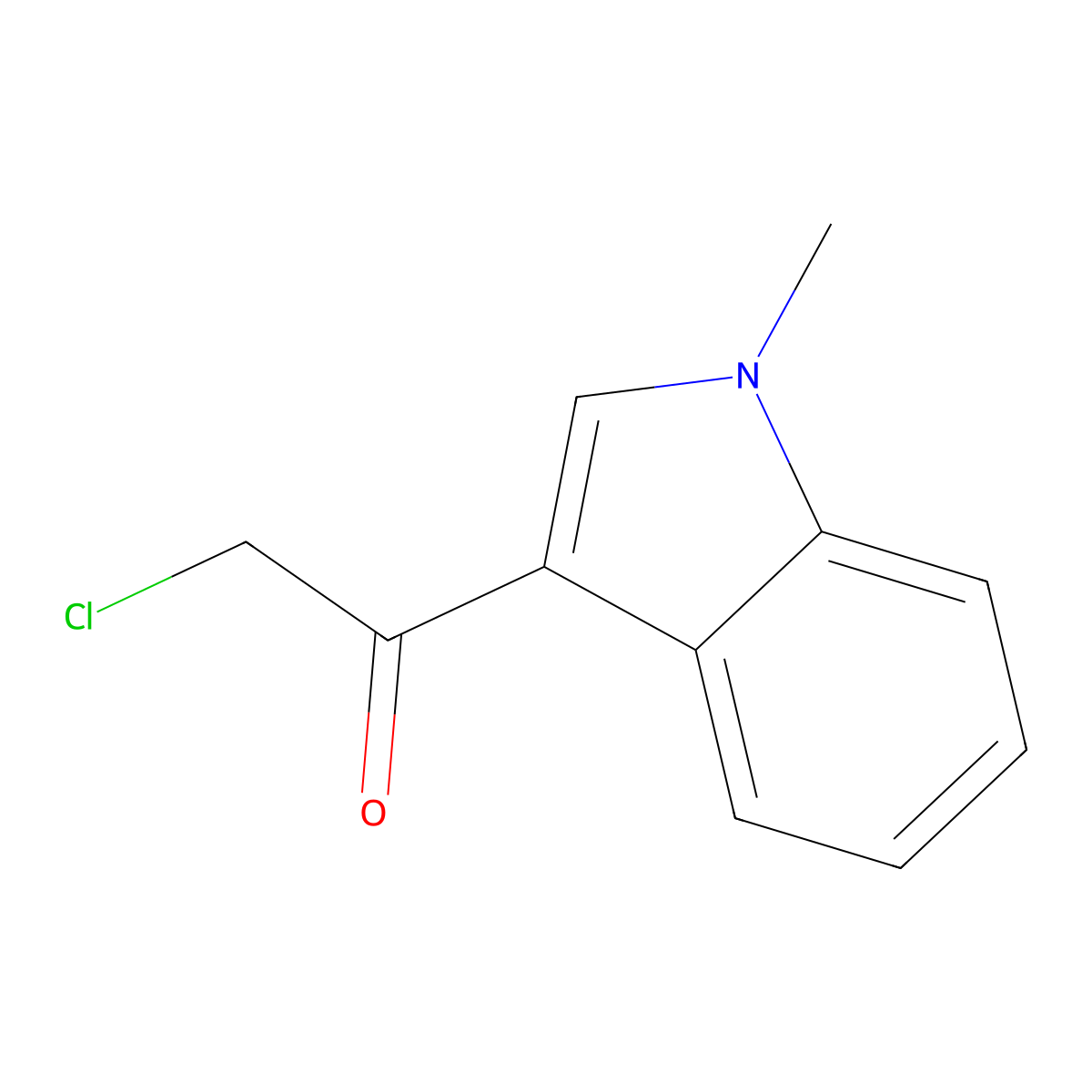 2-chloro-1-(1-methyl-1H-indol-3-yl)ethan-1-one molecular structure, CAS 17716-91-5