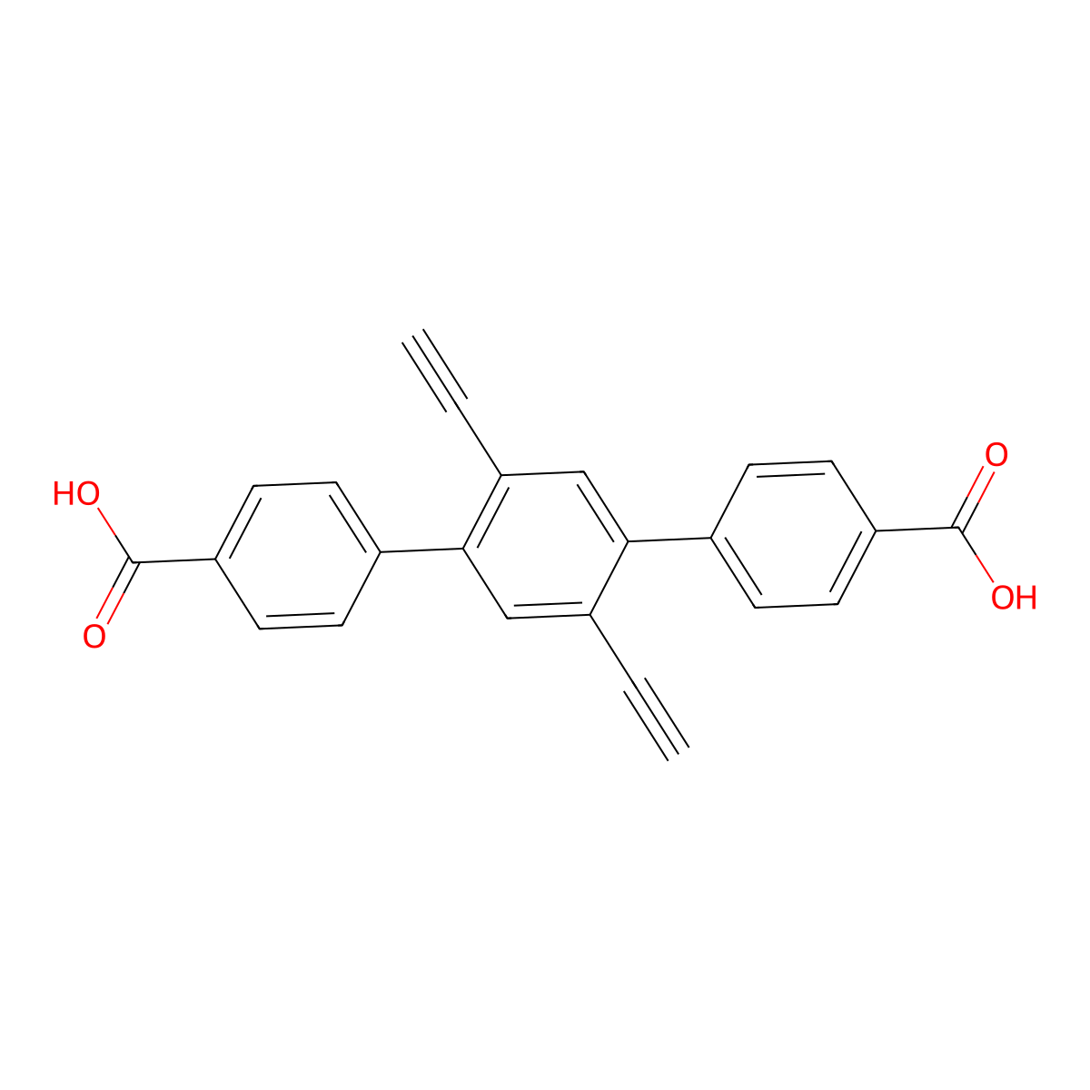 4,4'-(2,5-Diethynyl-1,4-phenylene)bis[benzoic acid] molecular structure, CAS 1771689-24-7