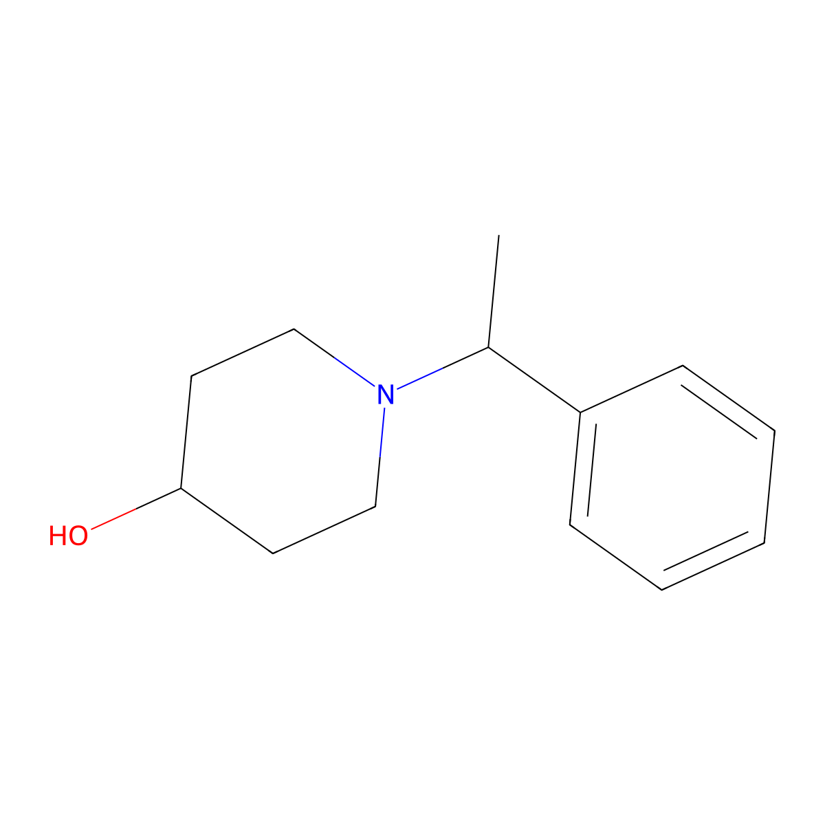 1-(1-Phenylethyl)piperidin-4-ol molecular structure, CAS 1771692-98-8