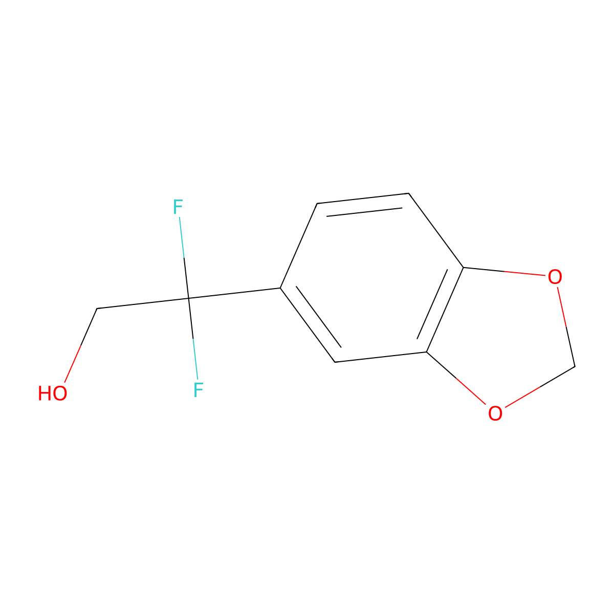 2-(1,3-Dioxaindan-5-yl)-2,2-difluoroethan-1-ol molecular structure, CAS 1771694-85-9