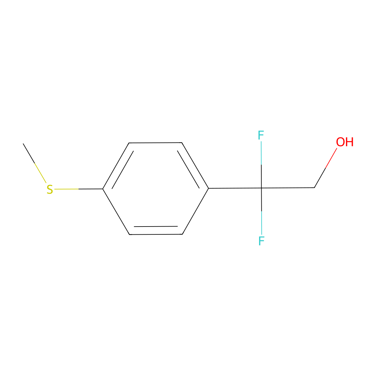 2,2-Difluoro-2-[4-(methylsulfanyl)phenyl]ethan-1-ol molecular structure, CAS 1771694-88-2
