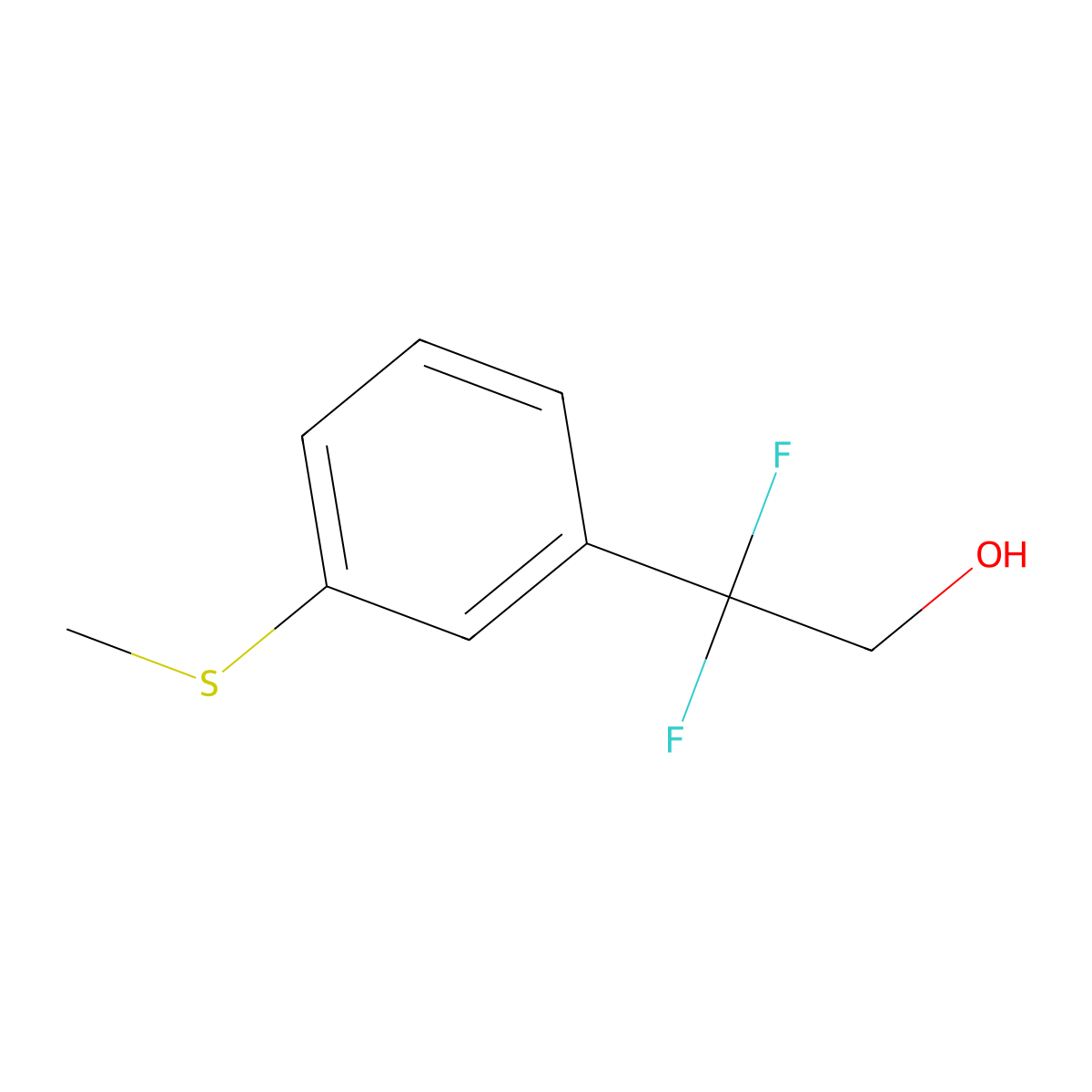 2,2-Difluoro-2-[3-(methylsulfanyl)phenyl]ethan-1-ol molecular structure, CAS 1771694-89-3