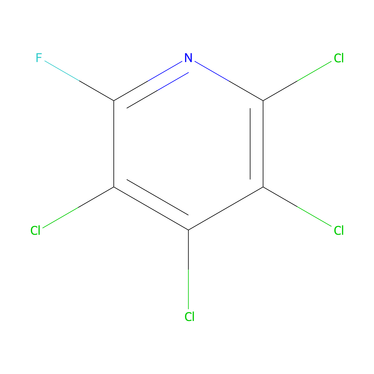 2,3,4,5-Tetrachloro-6-fluoropyridine molecular structure, CAS 17717-16-7