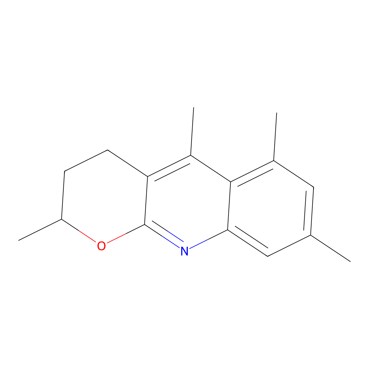 2,5,6,8-Tetramethyl-3,4-dihydro-2H-pyrano[2,3-b]quinoline molecular structure, CAS 1771764-64-7