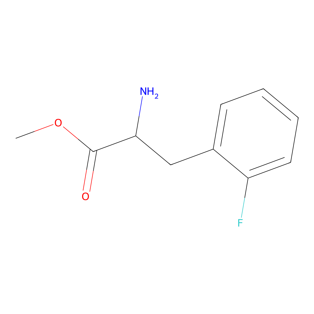 methyl (2S)-2-amino-3-(2-fluorophenyl)propanoate molecular structure, CAS 177185-47-6