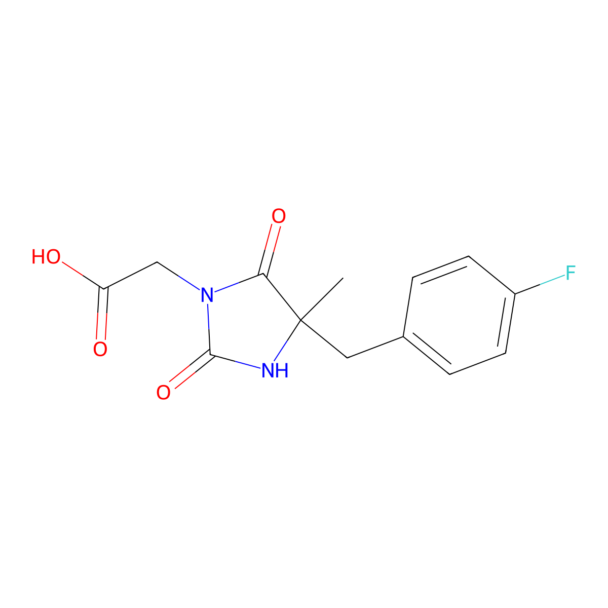 2-{4-[(4-Fluorophenyl)methyl]-4-methyl-2,5-dioxoimidazolidin-1-yl}acetic acid molecular structure, CAS 1771899-14-9