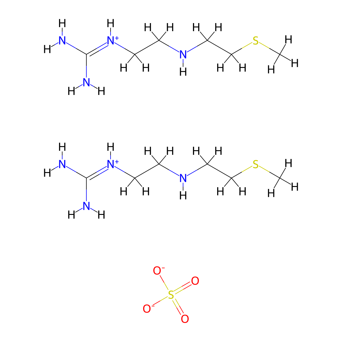 Guanidine, (2-((2-(methylthio)ethyl)amino)ethyl)-, sulfate (2:1) molecular structure, CAS 17719-22-1