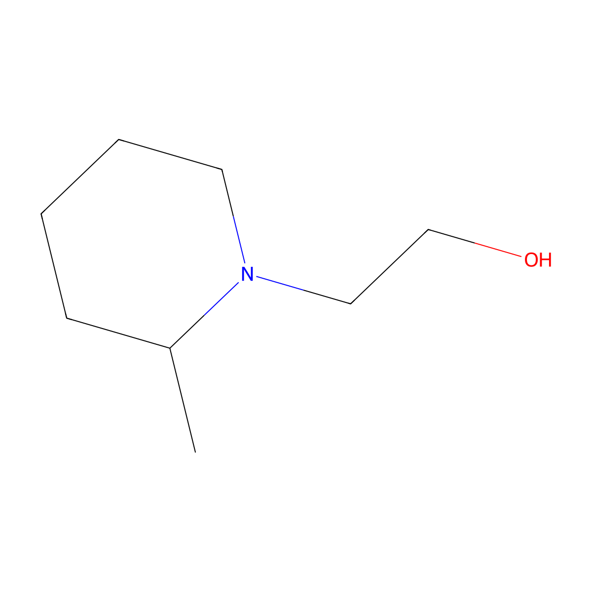 2-(2-Methylpiperidin-1-yl)ethan-1-ol molecular structure, CAS 17719-74-3