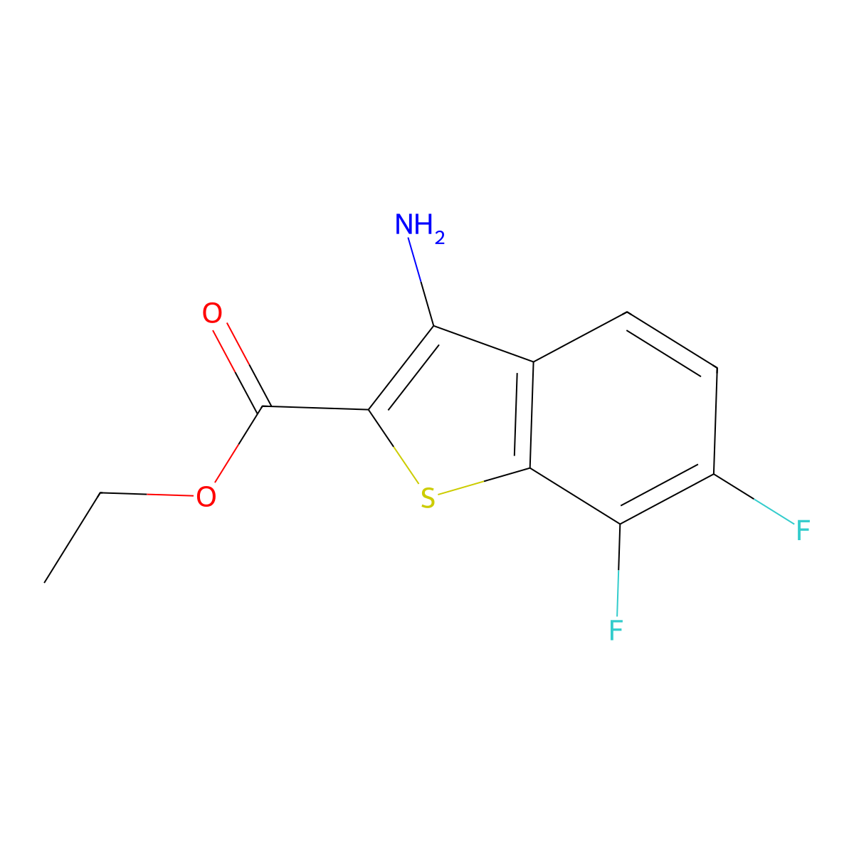 Ethyl 3-amino-6,7-difluorobenzo[b]thiophene-2-carboxylate molecular structure, CAS 1771923-03-5