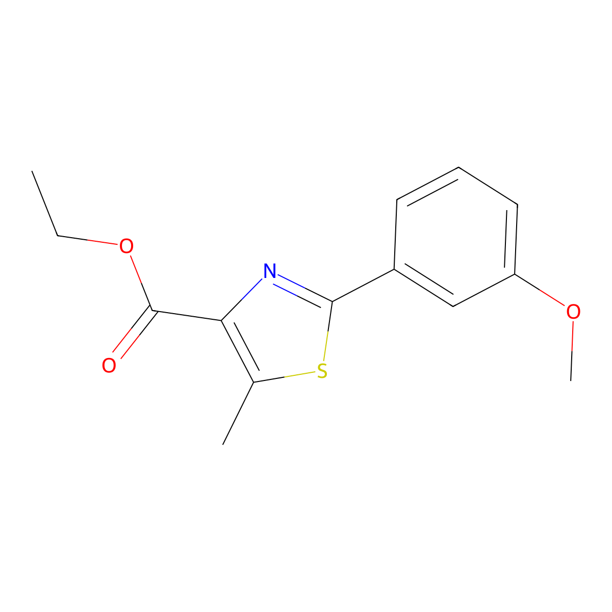 2-(3-Methoxyphenyl)-5-methylthiazole-4-carboxylic acid ethyl ester molecular structure, CAS 1771970-29-6