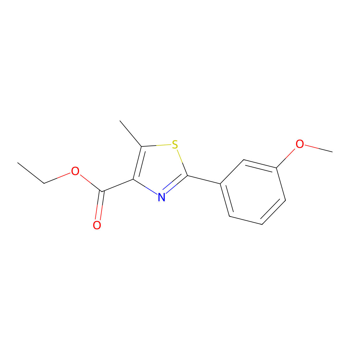 2-(3-Methoxyphenyl)-5-methylthiazole-4-carboxylic acid ethyl ester molecular structure, CAS 1771970-29-6
