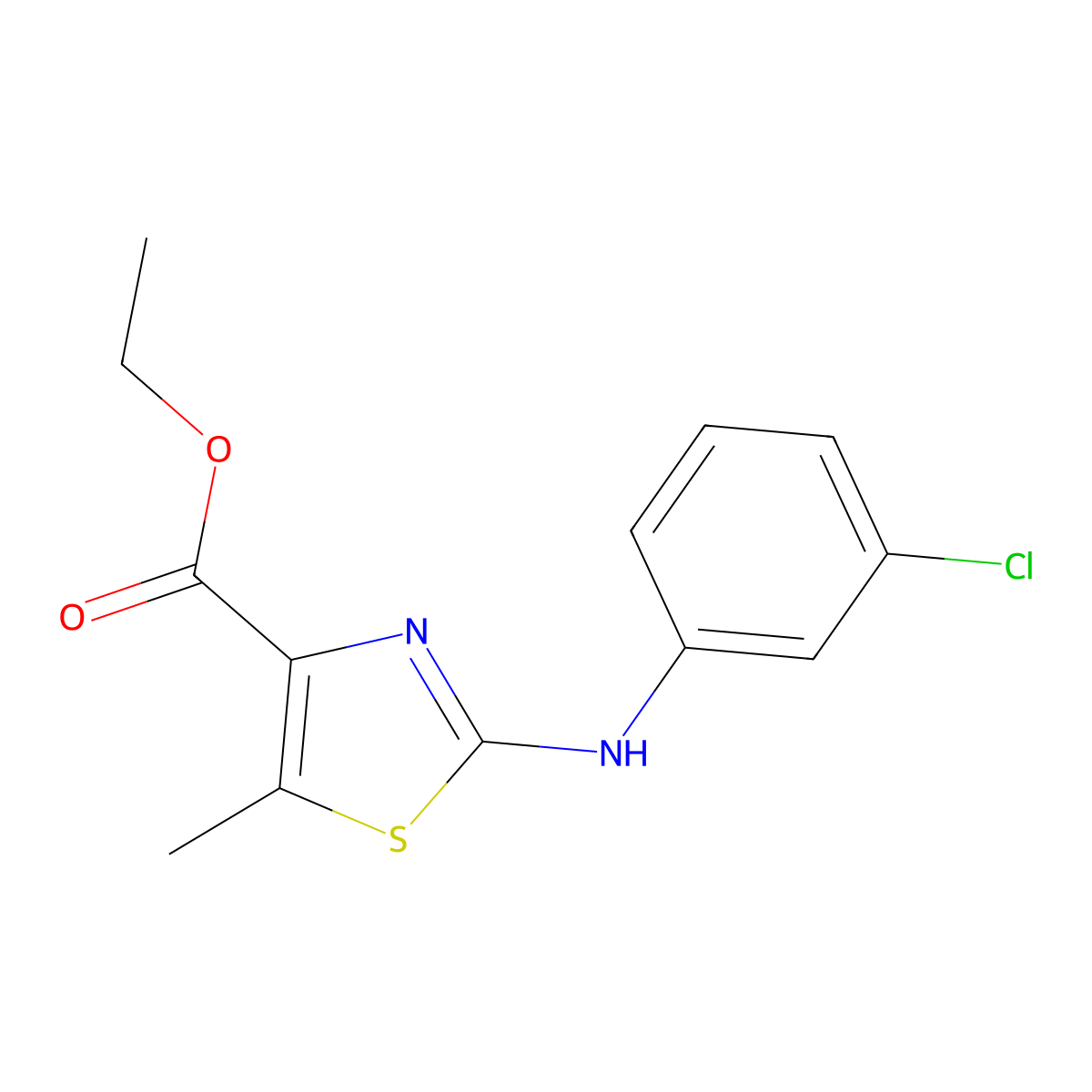 2-(3-Chlorophenylamino)-5-methylthiazole-4-carboxylic acid ethyl ester molecular structure, CAS 1771970-51-4