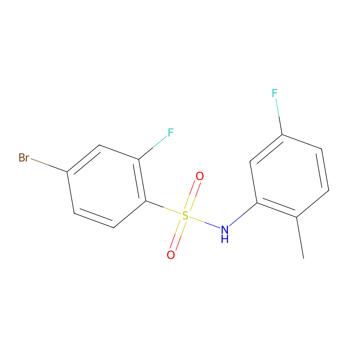 4-Bromo-2-fluoro-N-(5-fluoro-2-methylphenyl)benzenesulfonamide molecular structure, CAS 1771972-20-3
