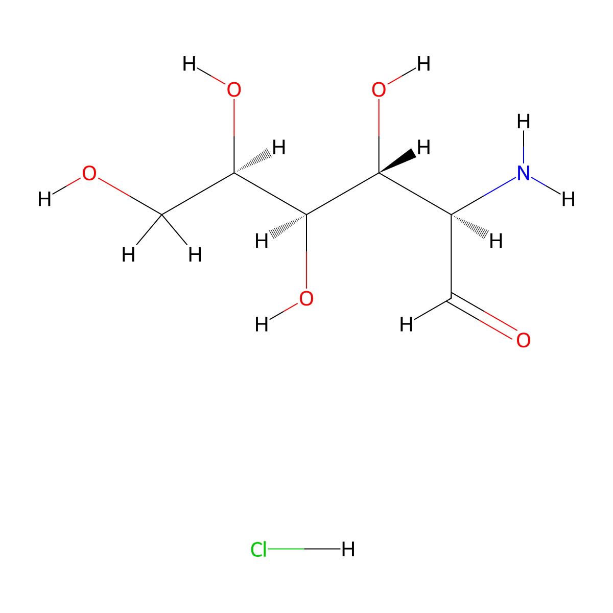 Galactosamine hydrochloride molecular structure, CAS 1772-03-8