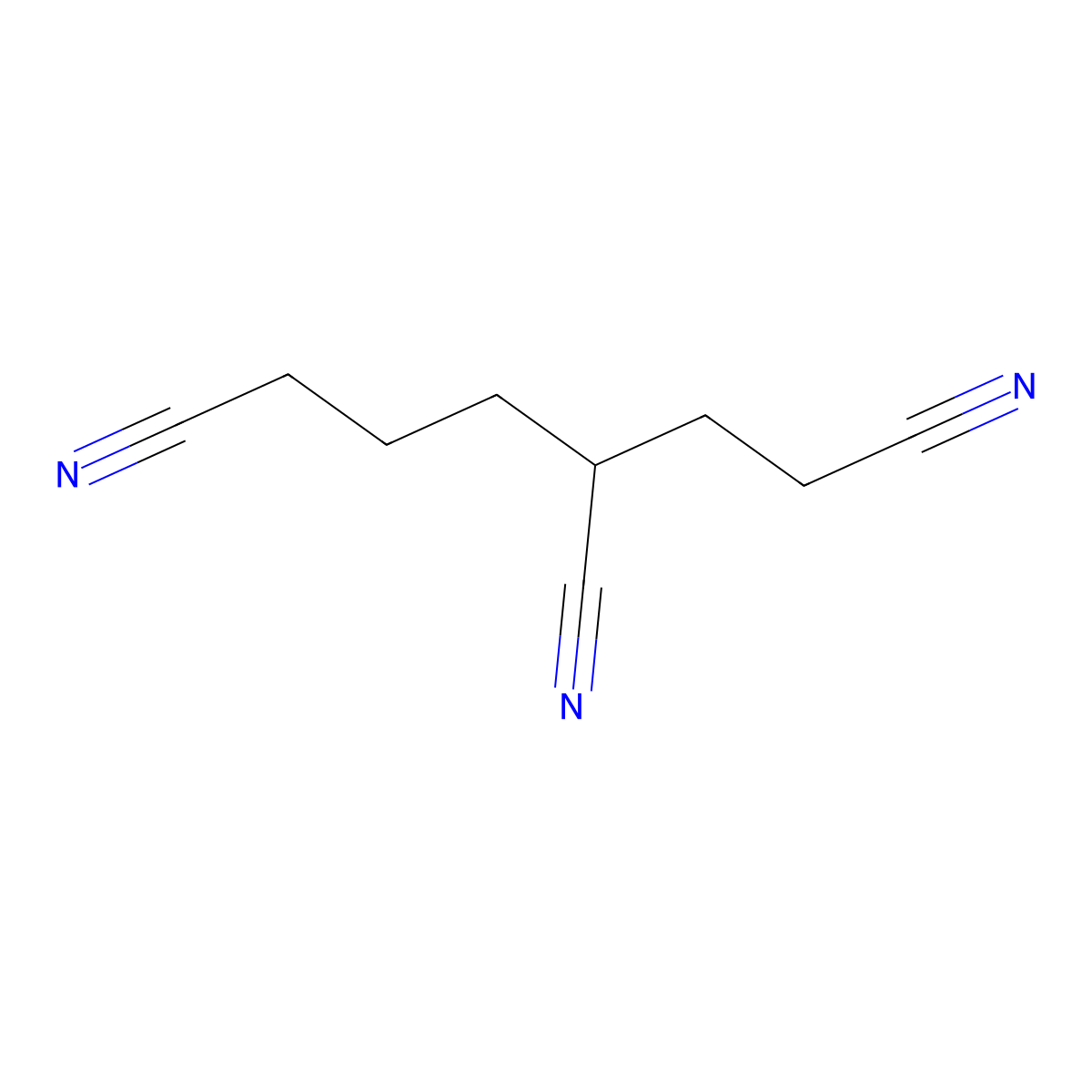 1,3,6-Hexanetricarbonitrile molecular structure, CAS 1772-25-4