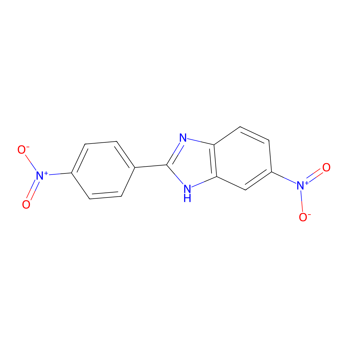 5-Nitro-2-(4-nitrophenyl)-1H-benzimidazole molecular structure, CAS 1772-39-0
