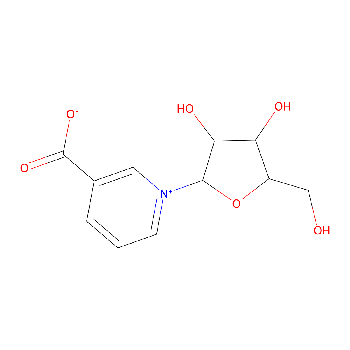 D-Ribosylnicotinate molecular structure, CAS 17720-18-2