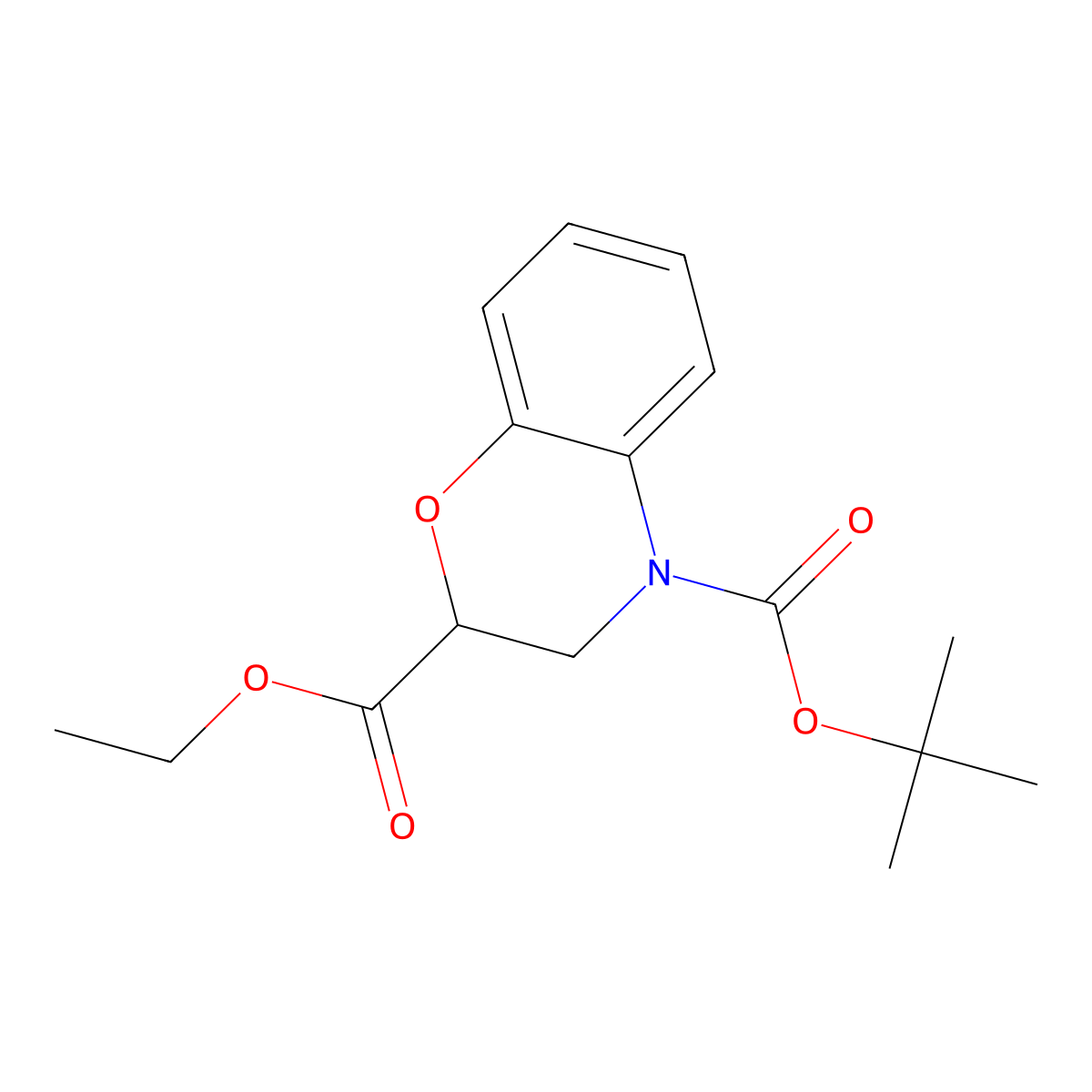 4-tert-Butyl 2-ethyl 2,3-dihydro-1,4-benzoxazine-2,4-dicarboxylate molecular structure, CAS 177200-48-5