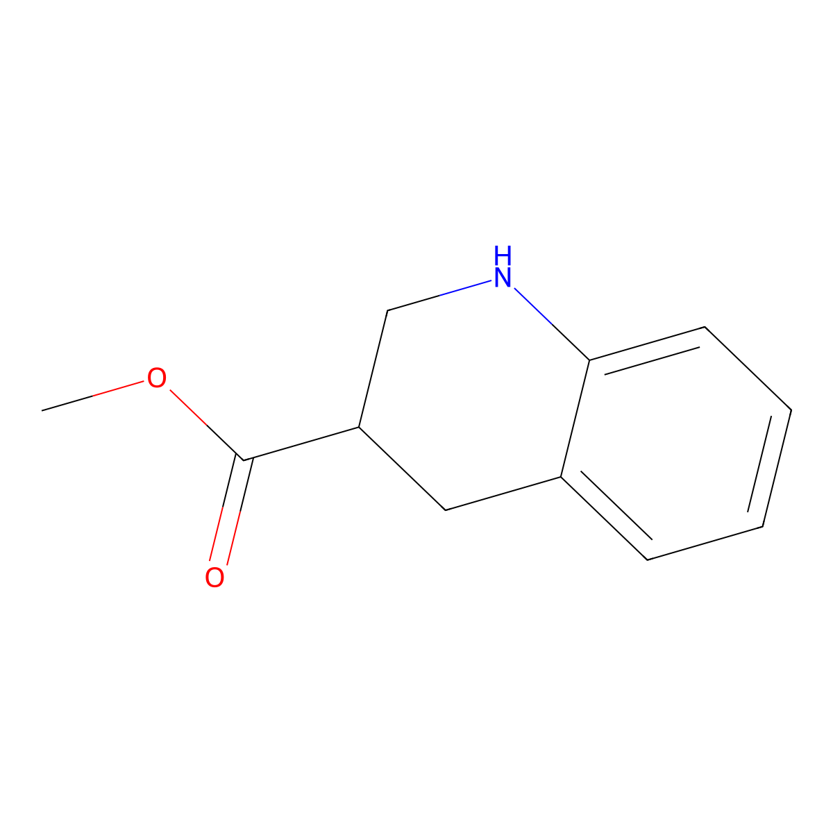 Methyl 1,2,3,4-tetrahydro-3-quinolinecarboxylate molecular structure, CAS 177202-62-9