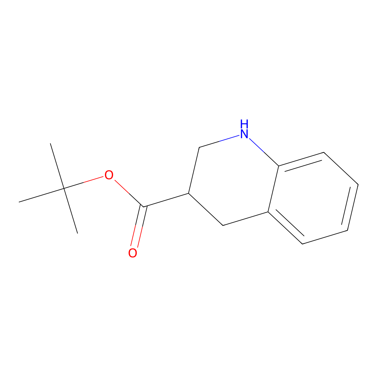Tert-butyl 1,2,3,4-tetrahydroquinoline-3-carboxylate molecular structure, CAS 177202-65-2