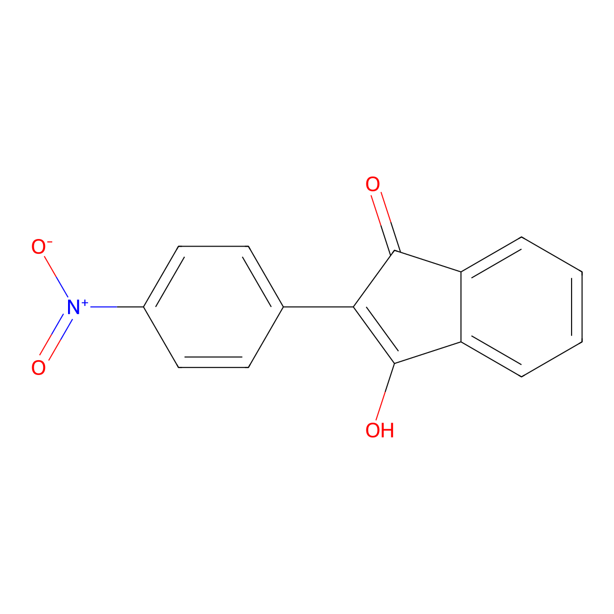 3-Hydroxy-2-(4-nitrophenyl)-1H-inden-1-one molecular structure, CAS 17721-91-4