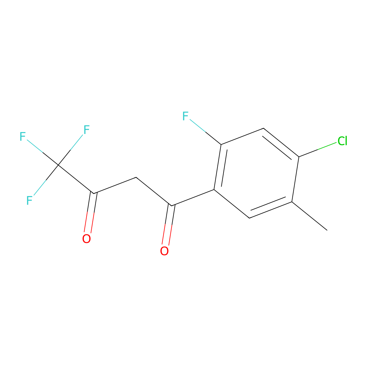 1,3-Butanedione, 1-(4-chloro-2-fluoro-5-methylphenyl)-4,4,4-trifluoro- molecular structure, CAS 177211-21-1