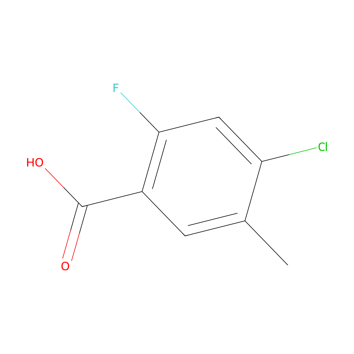 4-Chloro-2-fluoro-5-methylbenzoic acid molecular structure, CAS 177211-31-3