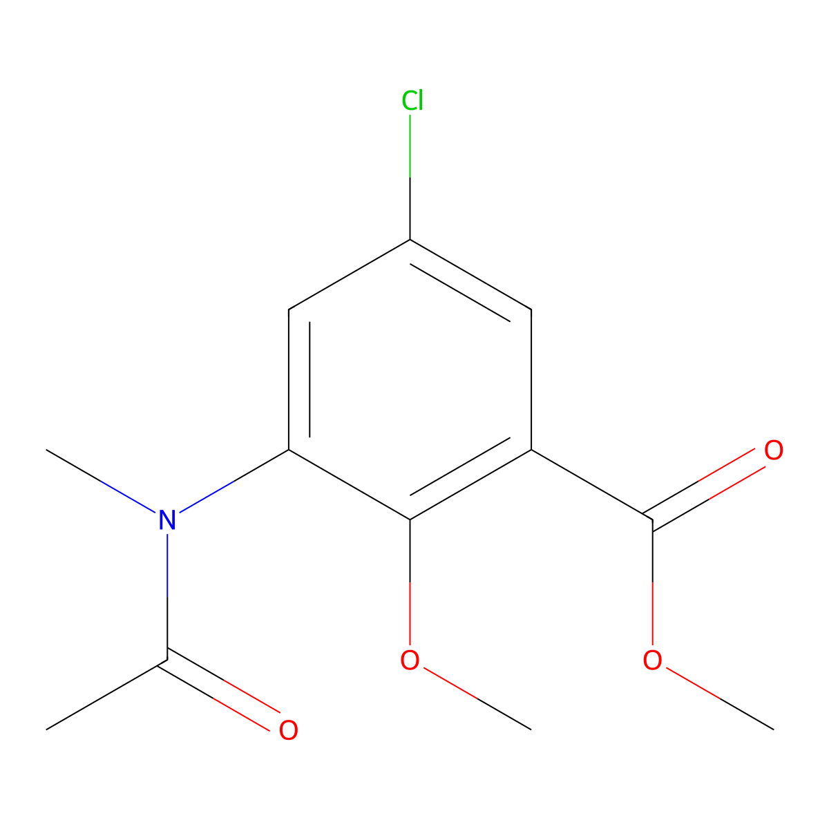 Methyl 5-chloro-2-methoxy-3-(N-methylacetamido)benzoate molecular structure, CAS 177212-83-8