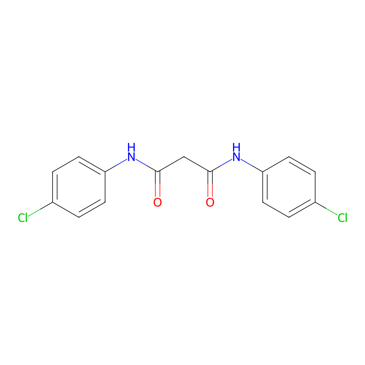 N,N'-Bis-(4-chloro-phenyl)-malonamide molecular structure, CAS 17722-20-2