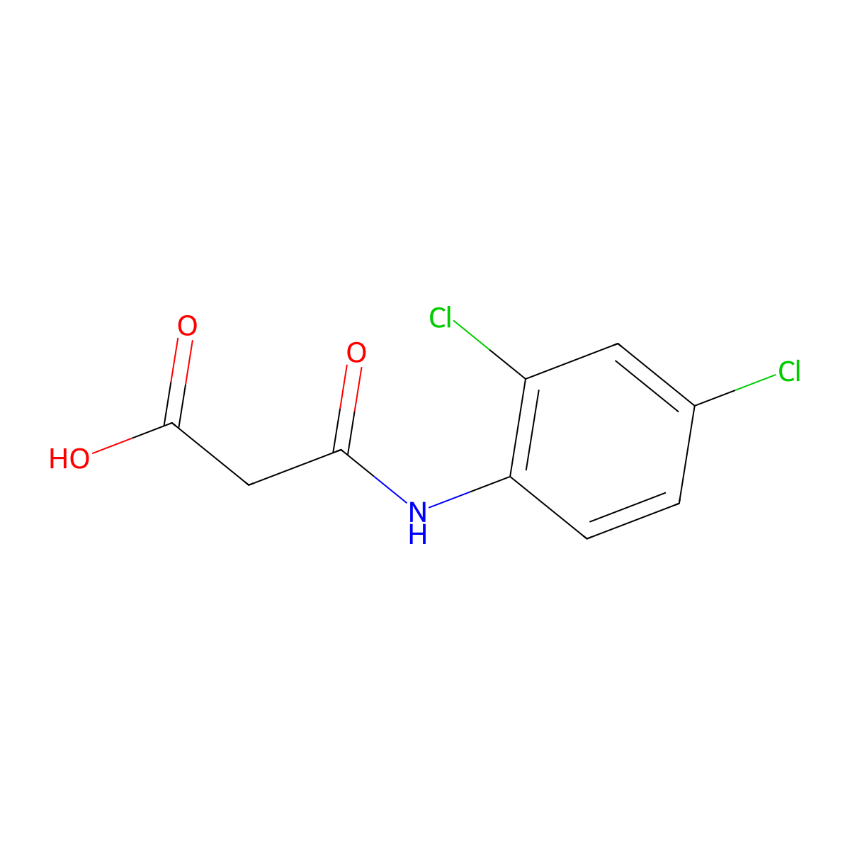 3-(2,4-Dichloroanilino)-3-oxopropanoic acid molecular structure, CAS 17722-30-4