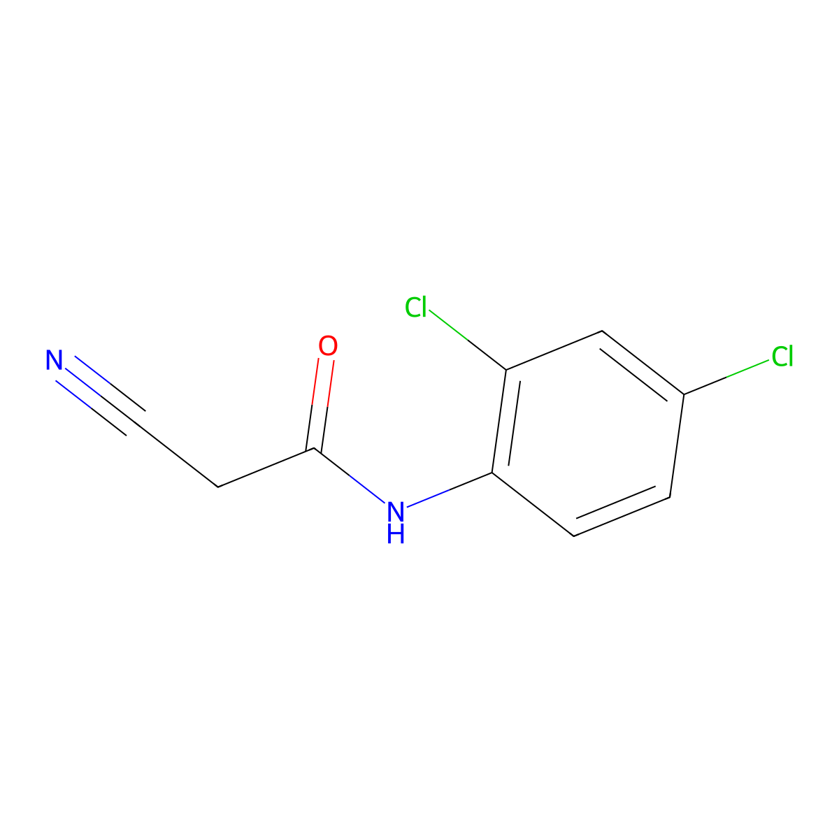 2-cyano-N-(2,4-dichlorophenyl)acetamide molecular structure, CAS 17722-32-6