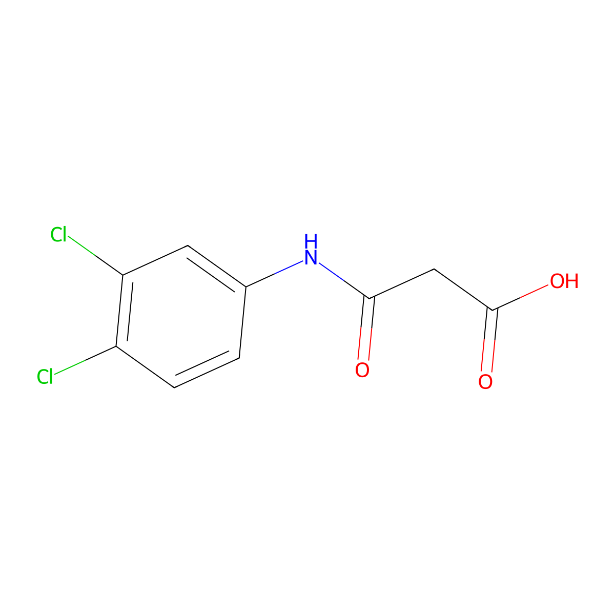 N-(3,4-dichlorophenyl)malonamic acid molecular structure, CAS 17722-36-0
