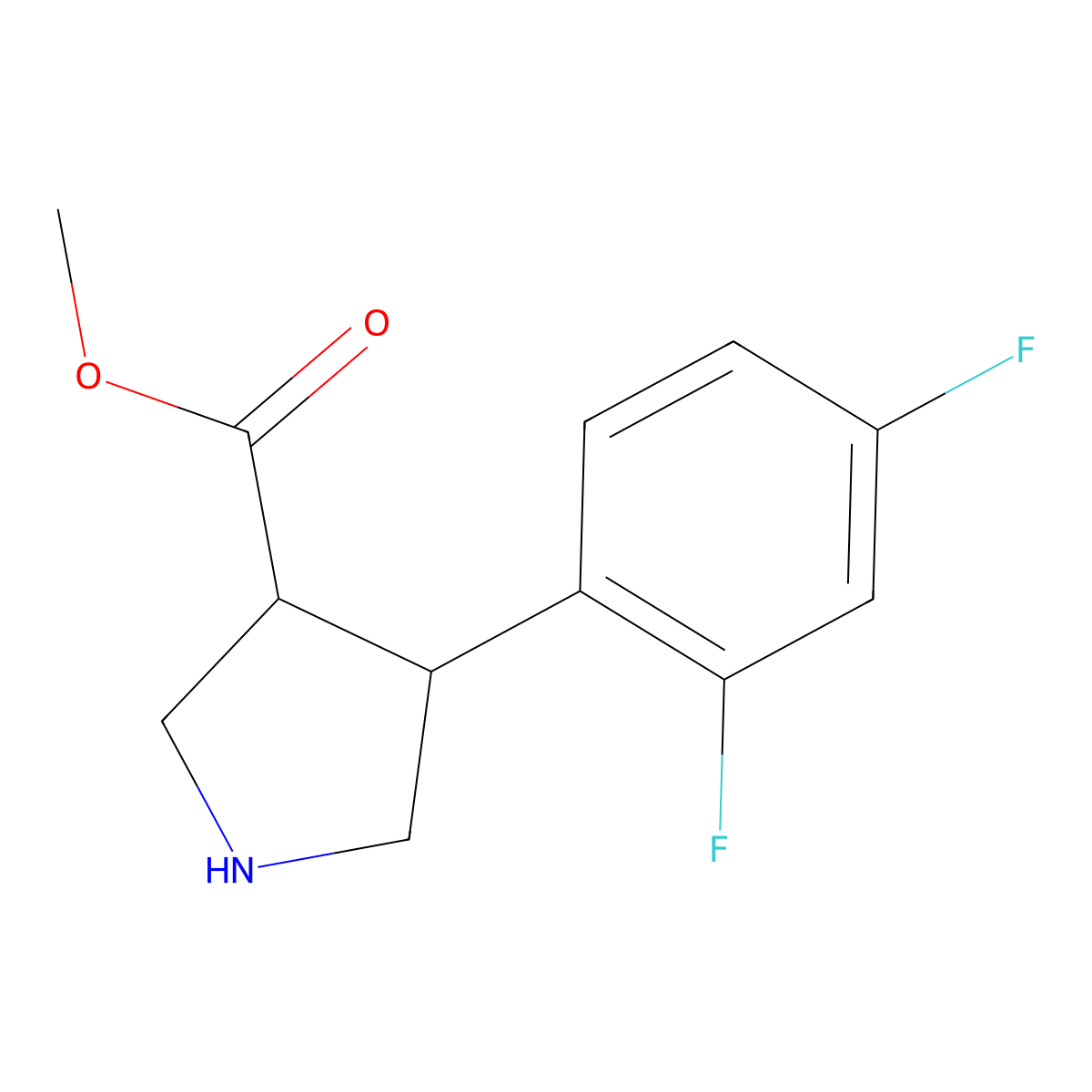 Methyl 4-(2,4-difluorophenyl)pyrrolidine-3-carboxylate molecular structure, CAS 1772252-67-1
