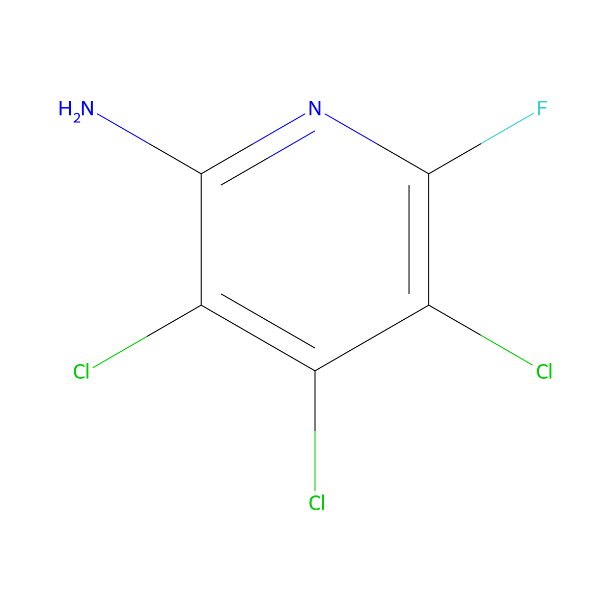 3,4,5-Trichloro-6-fluoropyridin-2-amine molecular structure, CAS 17723-08-9