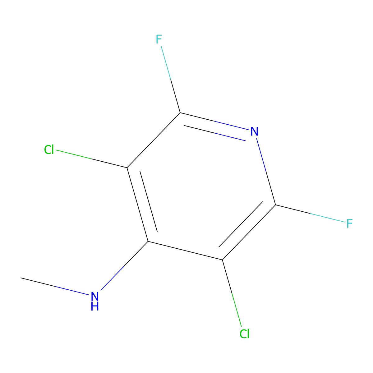 3,5-dichloro-2,6-difluoro-N-methylpyridin-4-amine molecular structure, CAS 17723-15-8