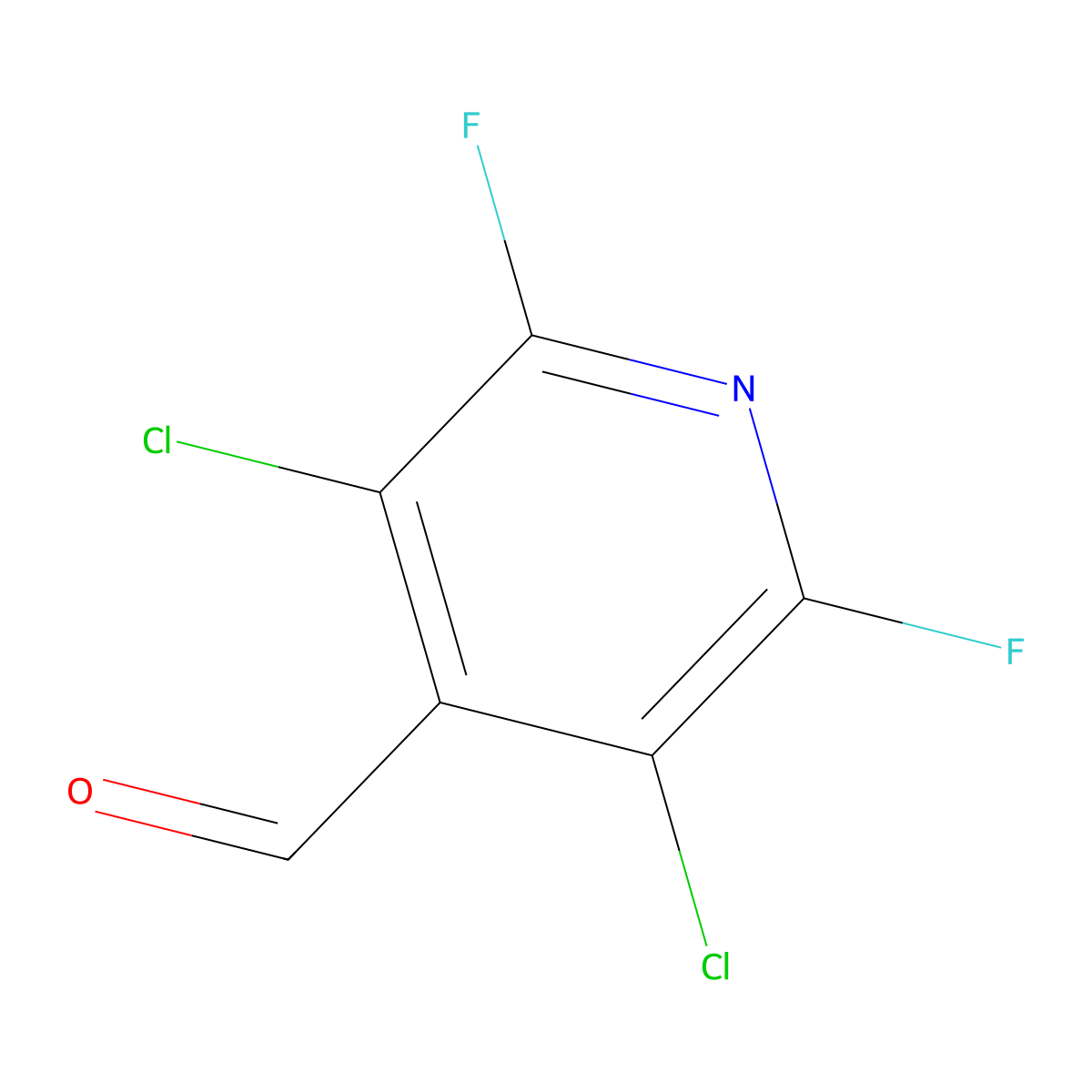 3,5-Dichloro-2,6-difluoropyridine-4-carbaldehyde molecular structure, CAS 17723-32-9