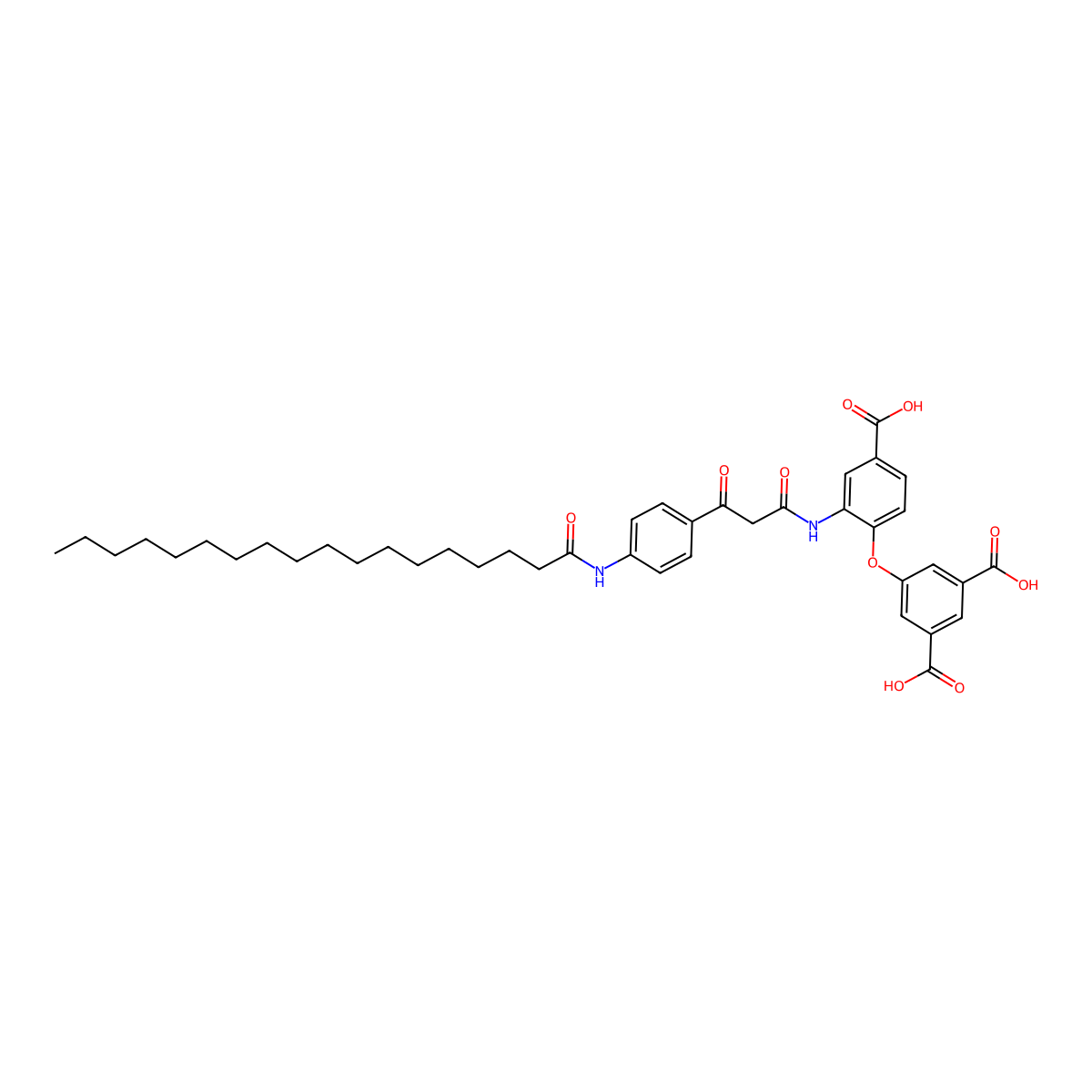 5-[4-Carboxy-2-[[1,3-dioxo-3-[4-[(1-oxooctadecyl)amino]phenyl]propyl]amino]phenoxy]isophthalic acid molecular structure, CAS 17725-27-8